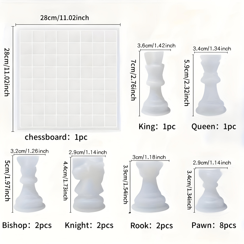 11Chessboard16Set di stampi in - Woodworking Resin recensione e prezzo